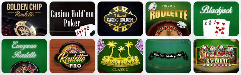 Jeux de table au All Wins Casino