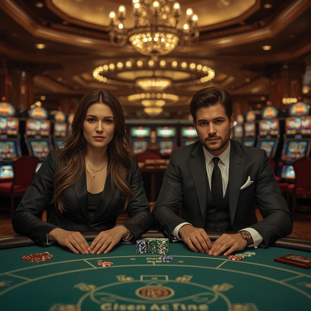 Deux joueurs de poker dans un ALL WINS CASINO